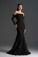 IHF STUDIO • Roselle Floral Garden Lace Off-Shoulder Mermaid Dress
