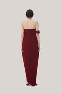 Red Velvet Nhung Cocoon Off-Shoulder Velvet Maxi Dress for women, from TINH, The Viet Concept 