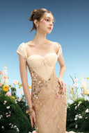 Shelly Pearl Embellished Strapless Lace Evening Gown for women, from LINH PHUNG, The Viet Concept