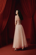 Douce Off-Shoulder Glitter Mesh A-Line Evening Gown for women, from JOSEPHINE, The Viet Concept