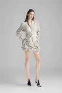 Silver Stand Collar Blouse with 3 Buttons for women, from Must Have, The Viet Concept 