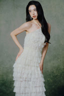  Orchestre Ivory White Lace Sequin Halter Gown for women, from LINH PHUNG, The Viet Concept