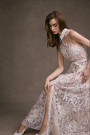 KEIRA TONG • Daphne Sheer Lace Sleeveless Collared Shirt Dress