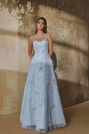 L' SCARLETT • Embellished Glitter Lace A-Line Maxi Dress