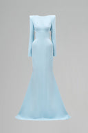 Blue Calliope Mermaid Square Shoulder Polyester Floor Length Dress for women, from Maison Des Copains, The Viet Conept 