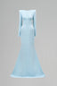 Blue Calliope Mermaid Square Shoulder Polyester Floor Length Dress for women, from Maison Des Copains, The Viet Conept 