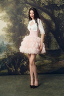 LINH PHUNG • Efflora Sculpted Corset 3D Tulle Mini Dress with Oversized Bow