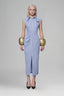 Light Blue Stripped Shirt Midi Dress for women, from Keira Tong, The Viet Concept 