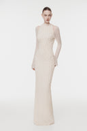 L'ALLÉE • Textured 3D Feather Long Dress