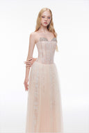 LUCILLA • Elia Couture Deep V-Neck Lace Chiffon Evening Gown