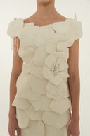 HAYTAN • Seraphina 3D Petal Embellished High-Slit Gown