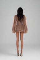 Brown Charlotte Mini Dress for women, from Huelley Rose, The Viet Concept 