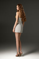 Celestia Ivory Satin Silk Lotus Bustier Mini Dress for women, from IHF STUDIO, The Viet Concept