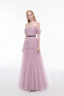 JOSÉPHINE • Abigal Tulle Sculpted Floor-Length Gown