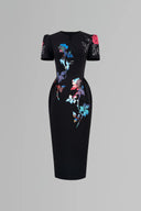 Reflections - Black Pegged Midi Dress for women, from Tiny Ink, The Viet Concept 