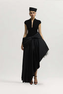 Cramlington Dress Asymmetric Satin Bow Gown for women, from JENNY K TRAN, The Viet Concept 