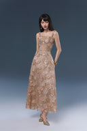 Xavia Brown Lace Tulle Formal Evening Gown for women, from JOSEPHINE, The Viet Concept