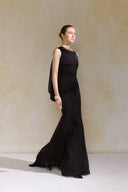 Calla Metallic Mermaid Jersey Gown with Extended Train for women, from ARTI, The Viet Concept 