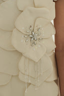 HAYTAN • Seraphina 3D Petal Embellished High-Slit Gown