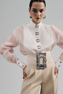 Lolike Straight Cuff Sleeved Organza Shirt for women, from Ha Thanh Viet, The Viet Concept 