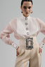 Lolike Straight Cuff Sleeved Organza Shirt for women, from Ha Thanh Viet, The Viet Concept 