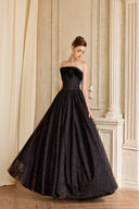 CALISTA • Yvera Glitter Tulle Velvet Embellished Evening Dress