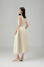 Soleil Fit and Flare Mock Neck Brocade Midi Dress for women, from Lam Khue, The Viet Concept 