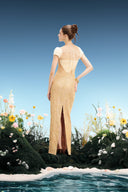 Shelly Pearl Embellished Strapless Lace Evening Gown for women, from LINH PHUNG, The Viet Concept