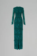 Trapeze Neck Blooming Rose Lace Column Gown for women, from IHF ATELIER, The Viet Concept 