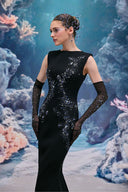 Leona Celestia Crepe Mermaid Gown & Crystal Tulle Gloves for women, from 21SIX, The Viet Concept