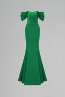 Silk Taffeta Strapless Bustier A-Line Gown With Front Split for women, from IHF ATELIER, The Viet Concept 