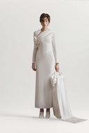 Élise Draped Veil Off-Shoulder Maxi Dress for women, from HA THANH VIET, The Viet Concept 