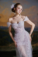 MADDY HATES ROSE • Arabella Lace Draped Floor-Length Convertible Gown