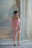 LINH PHUNG • Bellerose Crystal Button Asymmetric Chiffon Mini Dress