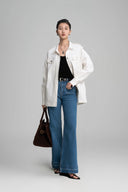 White IIlluminate Belted Cotton Twill Jacket for women, from HOBB, The Viet Concept