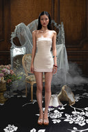 HUELLEY ROSE • Zouri Silk-Blend Crystal-Embellished Strapless Mini Dress