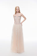 LUCILLA • Elia Couture Deep V-Neck Lace Chiffon Evening Gown