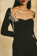Crystal Bloom 3D Floral Beaded Long Sleeve Maxi Gown  for women, from L'SCARLETT, The Viet Concept