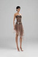 Brown Théa Dress for woman, from HUELLEY ROSE, The Viet Concept 