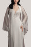 White Goccia Lace-Trimmed Mesh Robe for women, from DORO, The Viet Concept 