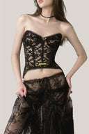 Black Chinoiserie Bustier Corset for women, from La Vierge, The Viet Concept