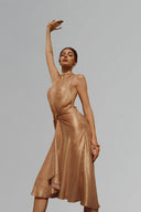 Gold Rose Sole Dorato Maxi Dress for women, from La Vierge, The viet Concept 