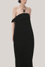 TINH ATELIER • Black Nhung Cocoon Off-Shoulder Velvet Maxi Dress