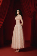 Douce Off-Shoulder Glitter Mesh A-Line Evening Gown for women, from JOSEPHINE, The Viet Concept