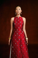 Phi Uyen Handcrafted 3D Floral Linen Ao Dai for women, from KEIRA TONG, The Viet Concept