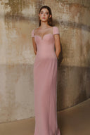 L' SCARLETT • Pink Crystal-Beaded Short-Sleeve Maxi Dress