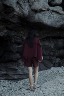 Pearl Éclat Pleated Twill Shorts for women, from CAOSTU, The Viet Concept