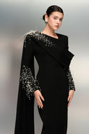 Amara Celestial Embellished Crepe Evening Gown for women, from 21SIX, The Viet Concept