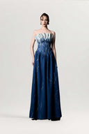 GVLUX • Étoile Wave Enzyme Denim Flared Gown