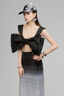 Zella Cropped Bow Silk Blend Top for woman, from ARTI, The Viet Concept 